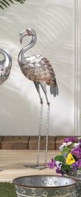 Galvanized Flamingo Statue