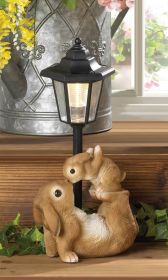 Adorable Mom And Baby Rabbit Solar Lamp