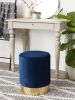 Navy Blue Velvet Stool