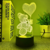 1pc 3D Night Light With Black Base; 5.35"x3.68"; Lovely Bear USB Atmosphere Desk Lamp; Decor For Kids Room And Bedroom