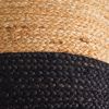 Natural And Black Jute Floor Pouf