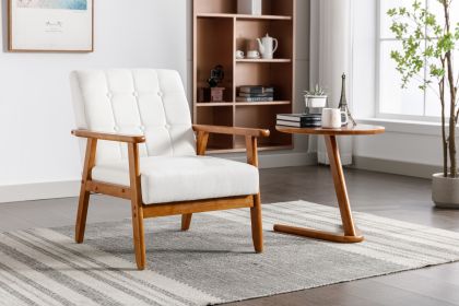 Leisure Chair with Solid Wood Armrest and Feet, Mid-Century Modern Accent chair, for Living Room Bedroom Studio chair