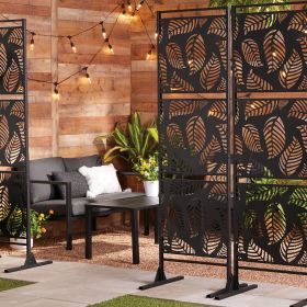 76"H Palm Metal Outdoor Privacy Screen