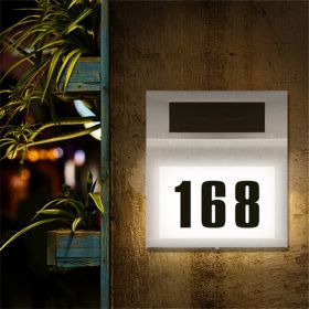 Solar Power LED Light Sign House Street Door Address Plaque Number Plate Lamp