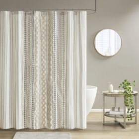 Cotton Printed Shower Curtain with Chenille