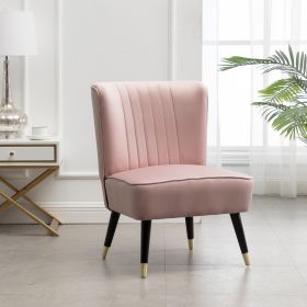 Elon Contemporary Velvet Upholstered Accent Chair, Pink