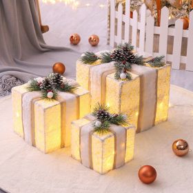 Hristmas Decoration Light Gift Box Three Sets Of Window Yard Layout Props (style: daisy)